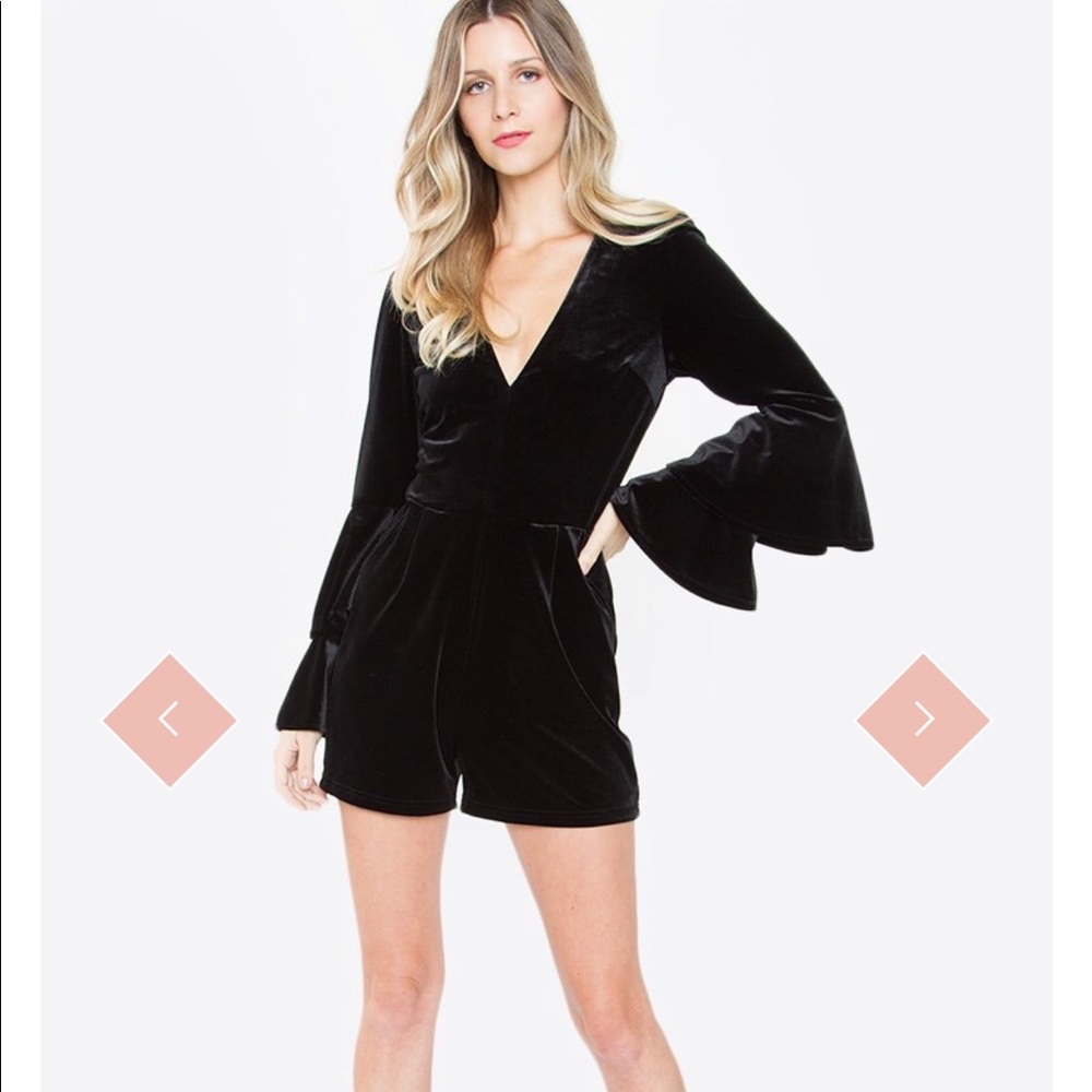 Never Worn Sugar Lips Black Candy Velvet Romper